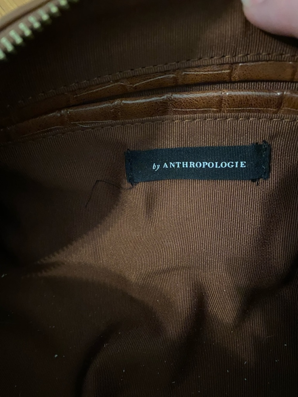 Anthropologie Croc-Embossed Mini Barrel Bag - Picture 2 of 9